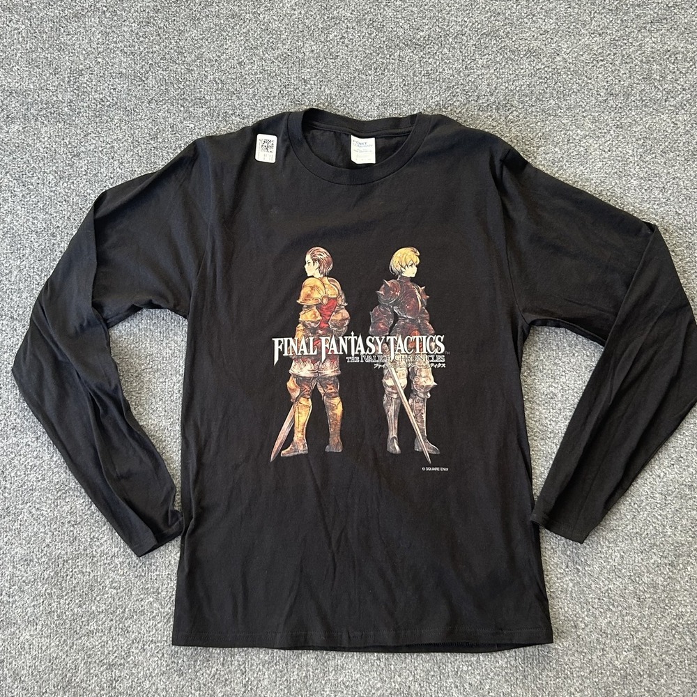 Final Fantasy Tactics Shirt Mens Small Black Long Sleeve Video Game Graphic Tee